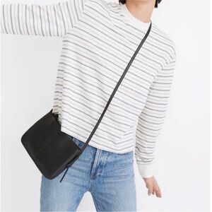 Madewell The Knotted Black Leather Crossbody Bag Simple Classic Excellent Cond.